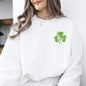 Vintage, Shamrock, Pocket Print, St Patrick's day, Lucky, Irish Sweatshirt
