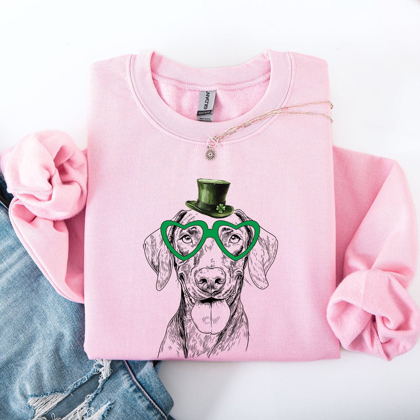 Vizsla, Adorable Dog, St Patrick's Day, Lucky, Irish Sweatshirt