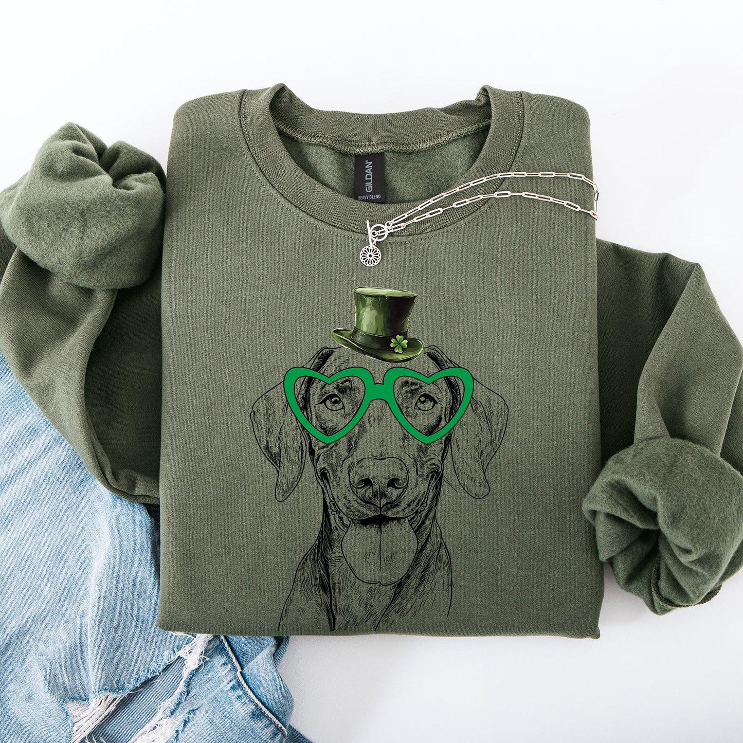 Vizsla, Adorable Dog, St Patrick's Day, Lucky, Irish Sweatshirt