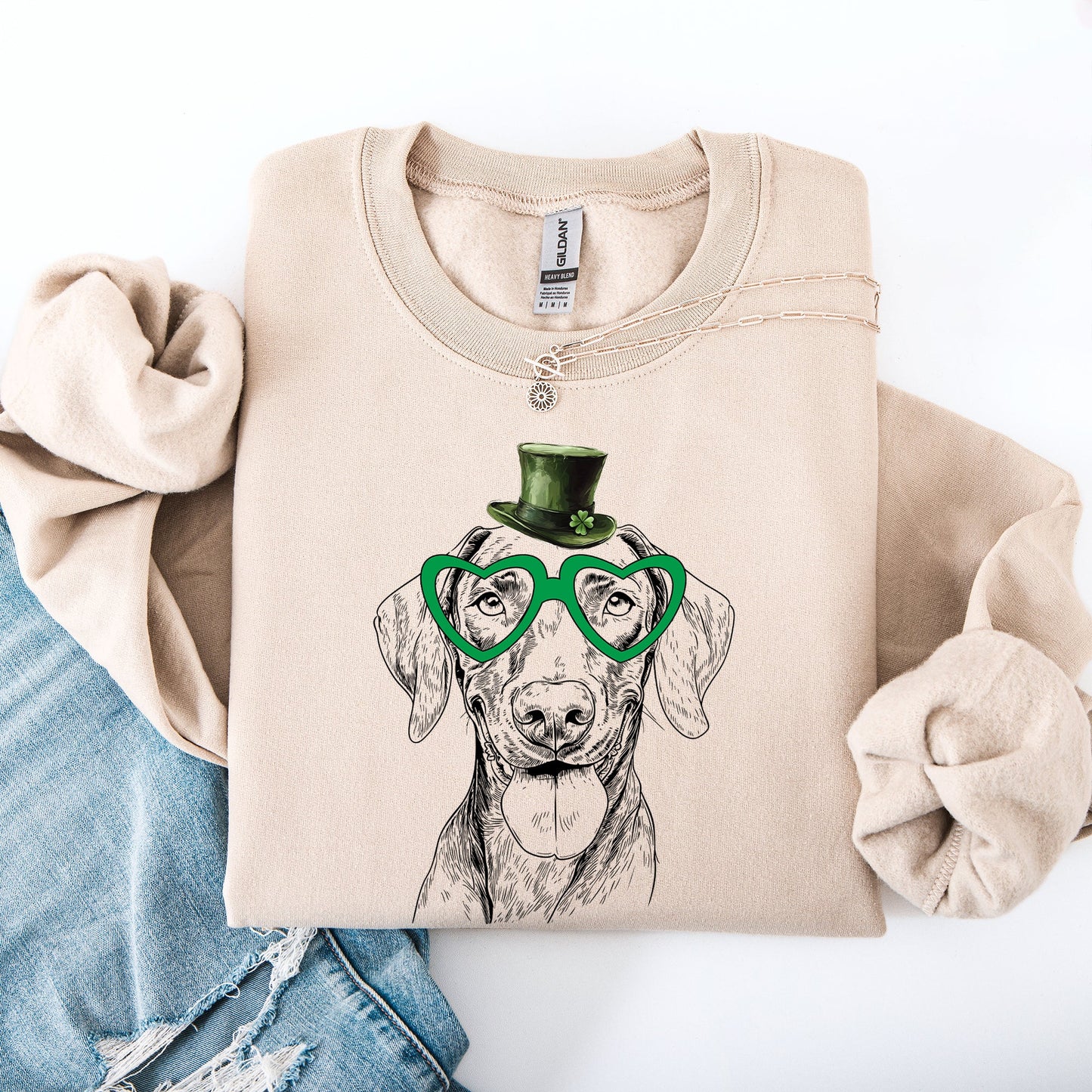 Vizsla, Adorable Dog, St Patrick's Day, Lucky, Irish Sweatshirt