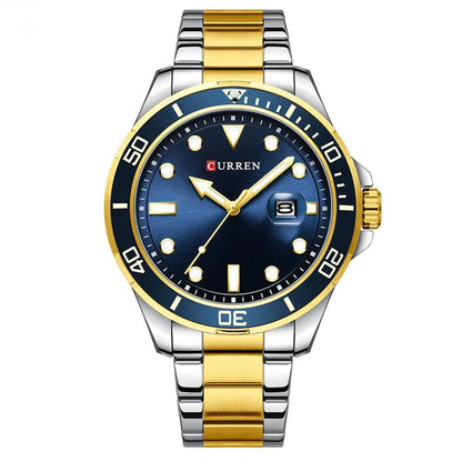 Men's large dial calendar watch