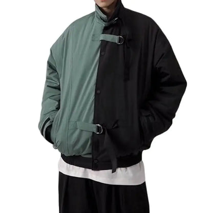Thick Color Block Workwear Cotton Jacket