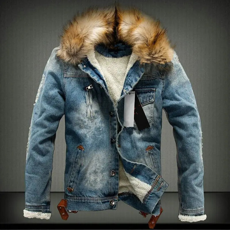 Thick Plus Velvet Youth Denim Jacket