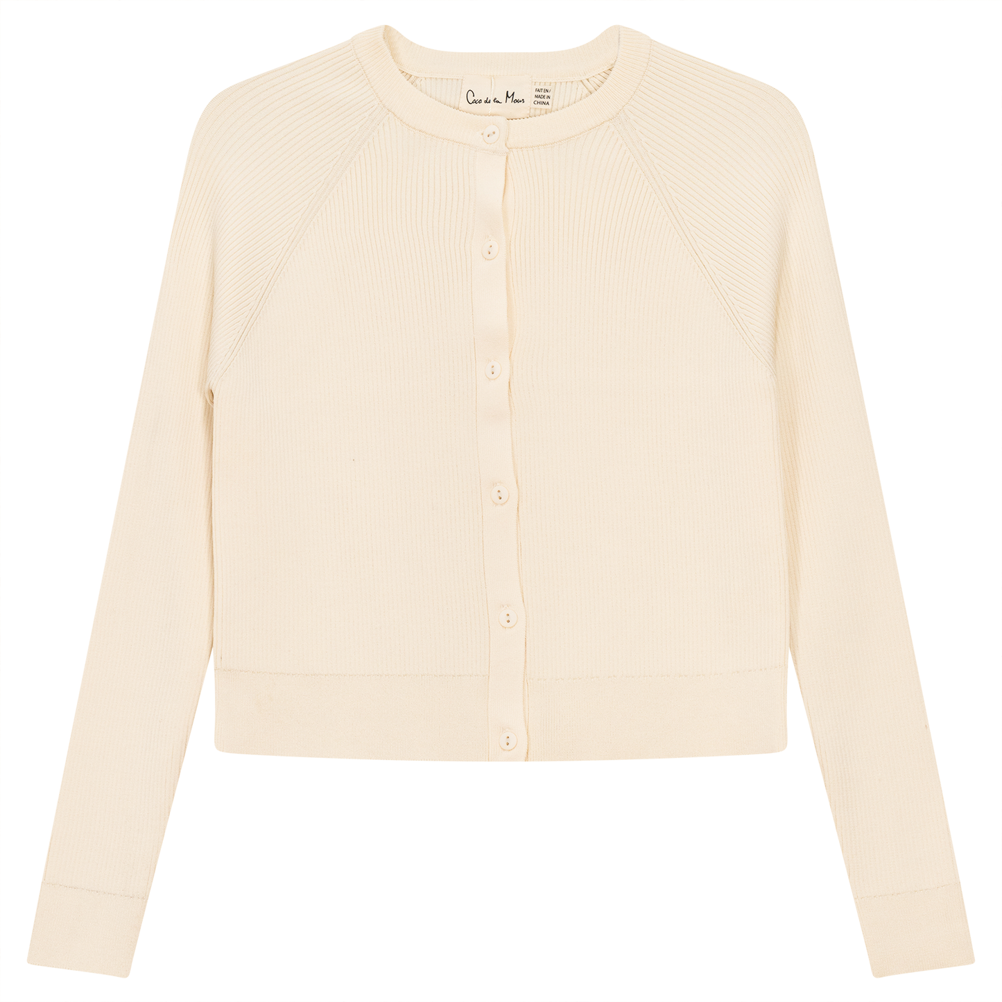 Cropped Ribbed Knit Cardigan