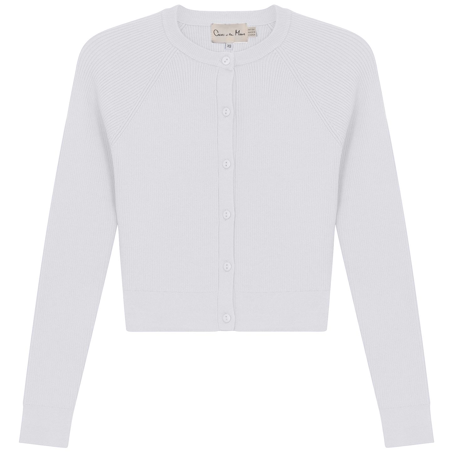 Cropped Ribbed Knit Cardigan