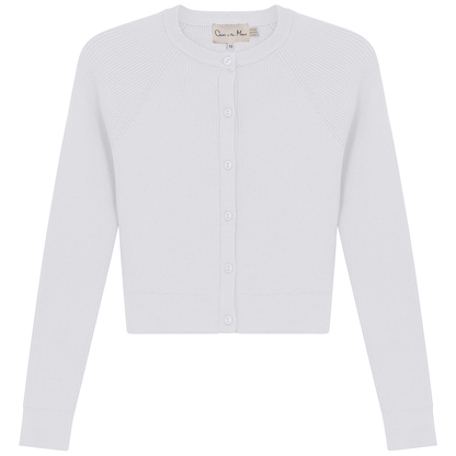 Cropped Ribbed Knit Cardigan