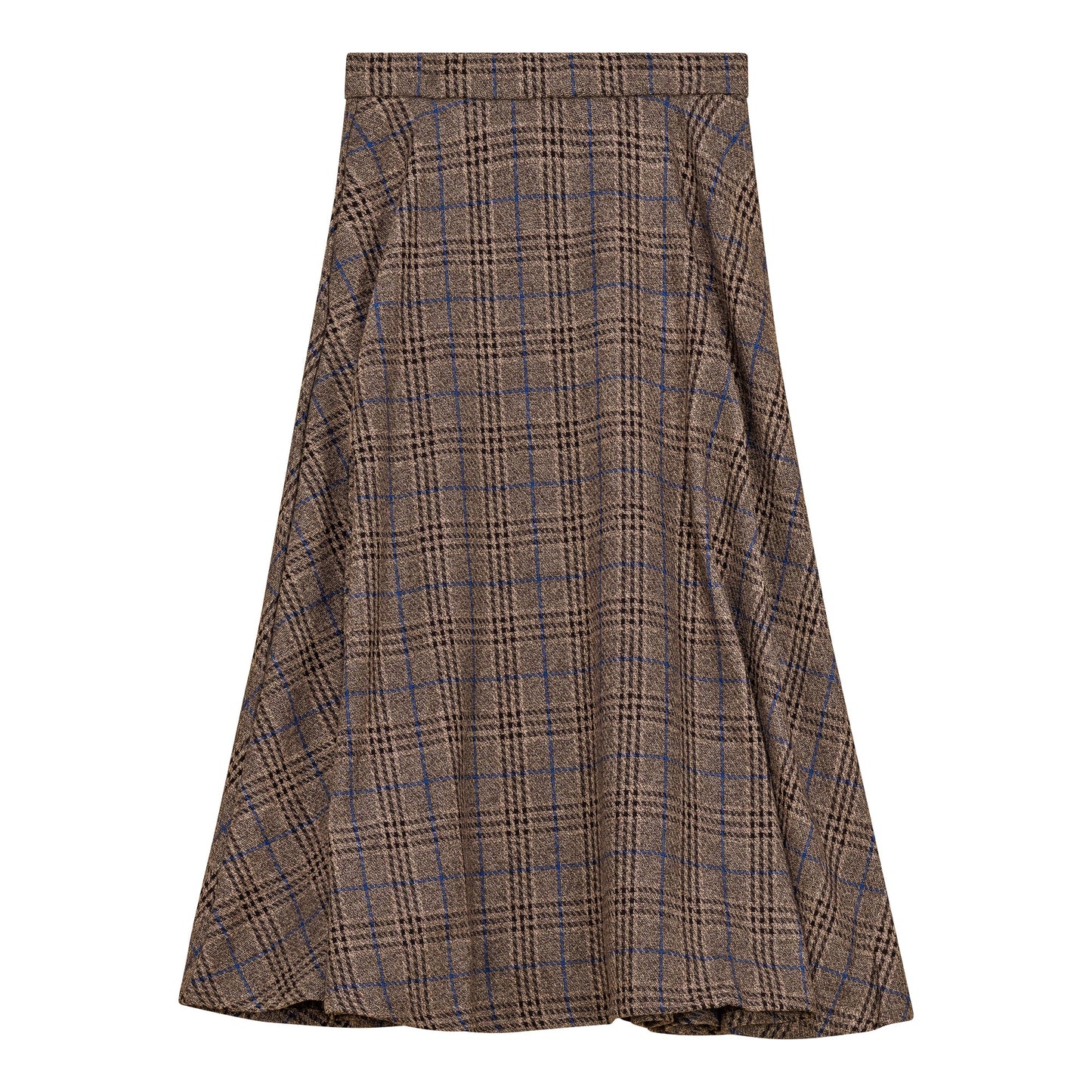 Waist A Line Midi Plaid Skirt