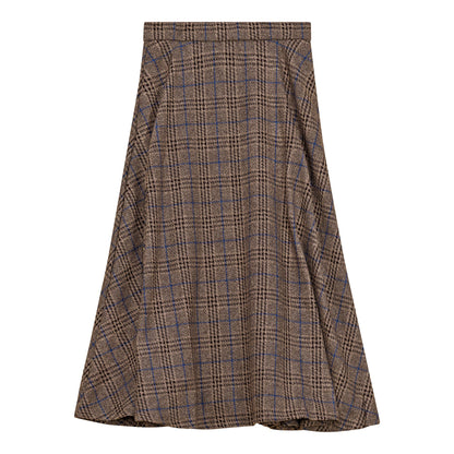 Waist A Line Midi Plaid Skirt