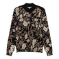 Printed Shirred Mock Neck Sweater