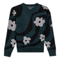 V Neck Floral Knit Sweater