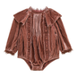 Crushed Velour Bubble with Lace Trim
