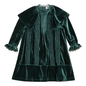 Crushed Velour Dress with Lace Trim