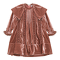 Crushed Velour Dress with Lace Trim