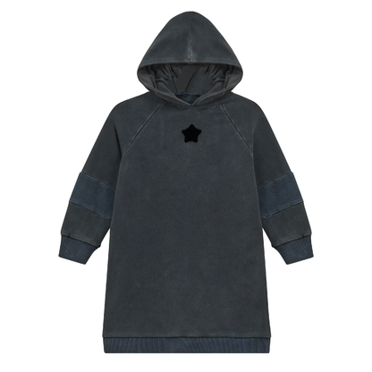 Distressed French Fleece Hooded Dress