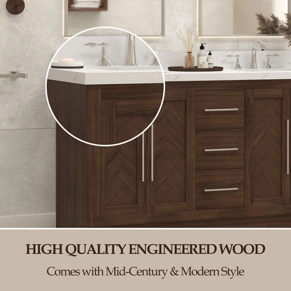 Vivian 60 inch Double Freestanding Bath Vanity