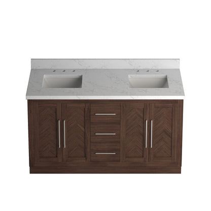 Vivian 60 inch Double Freestanding Bath Vanity