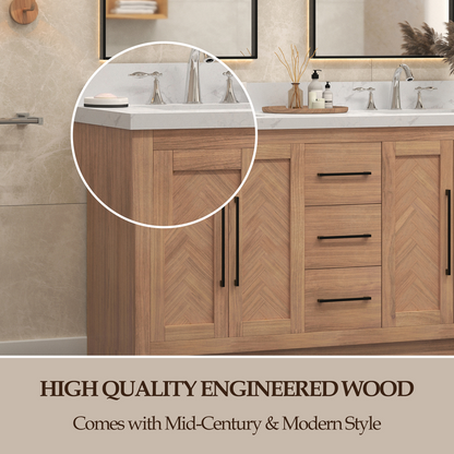 Vivian 60 inch Double Freestanding Bath Vanity
