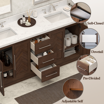 Vivian 72 inch Double Freestanding Bath Vanity
