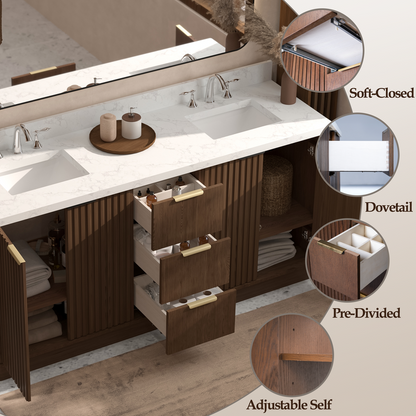 Kathryn 72 inch Double Freestanding Bath Vanity