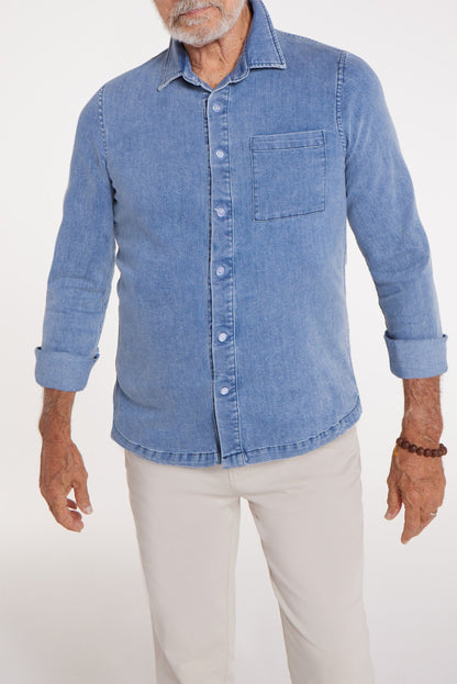 Joe Woven Magnetic Shirt in Chambray