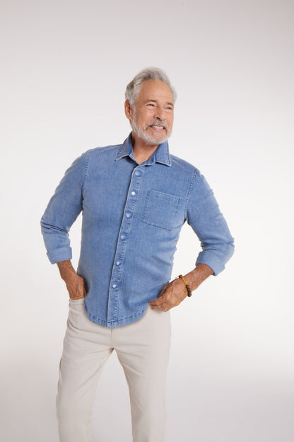 Joe Woven Magnetic Shirt in Chambray