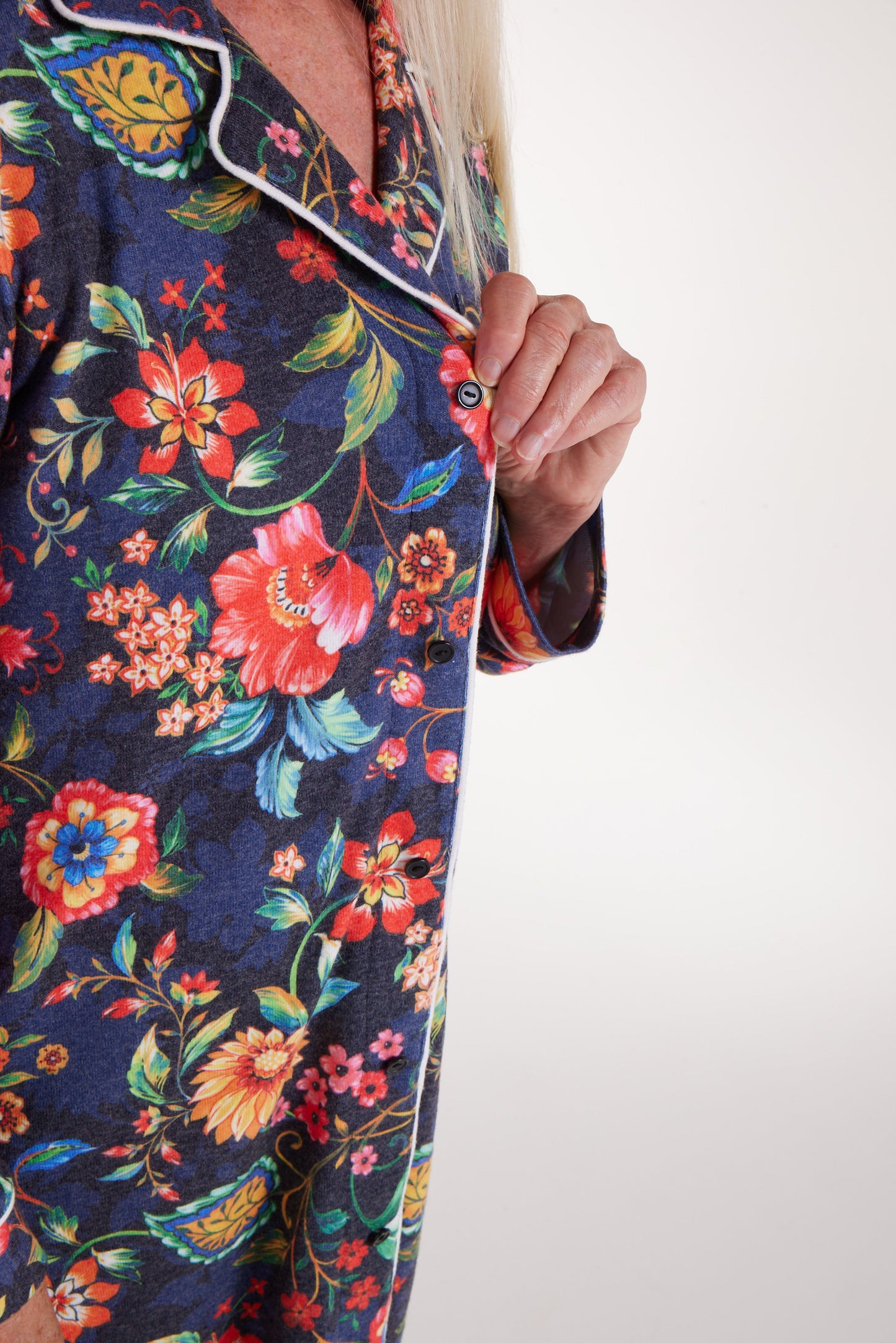 Cecilia Pajama Magnetic Dress in Blue Floral