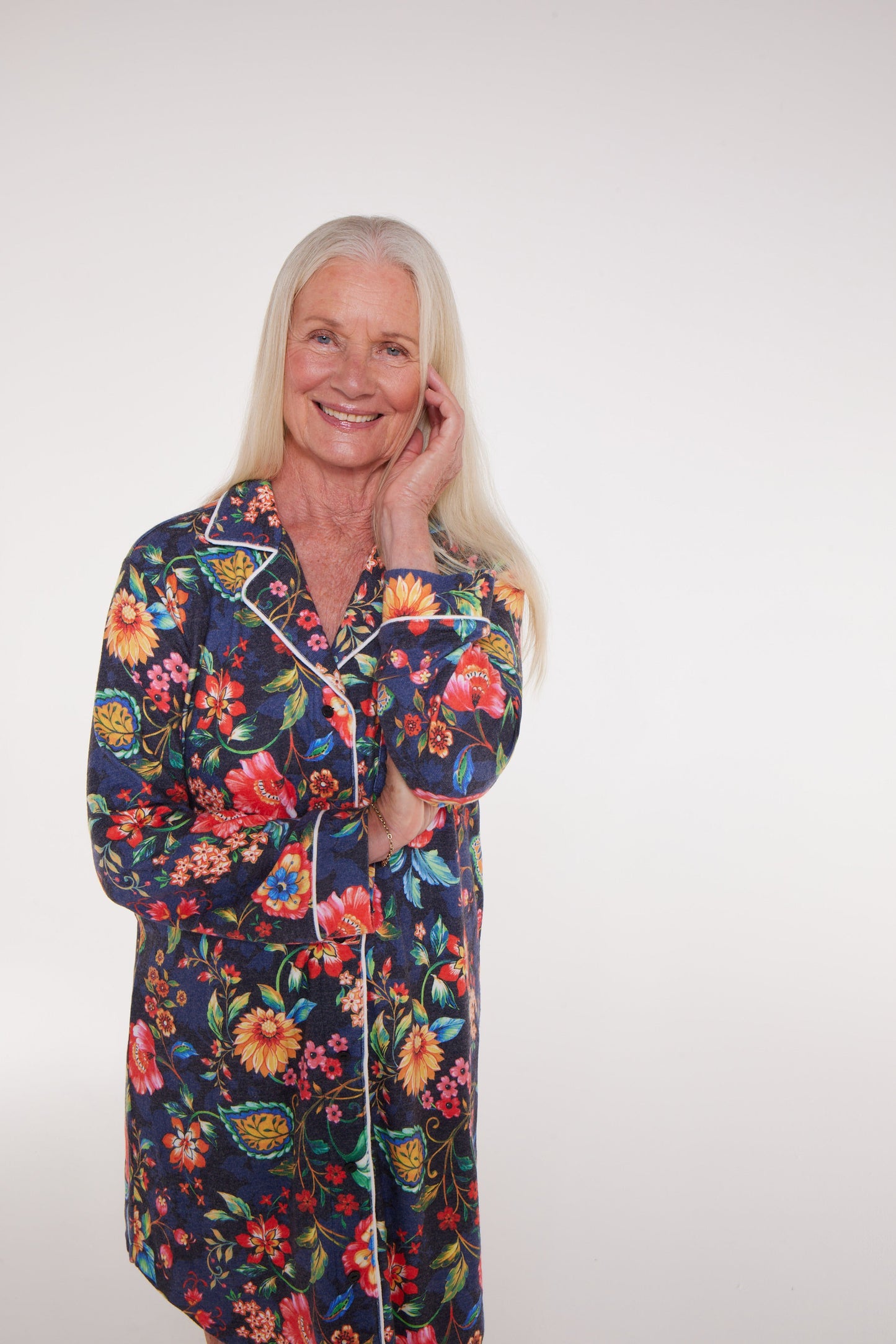 Cecilia Pajama Magnetic Dress in Blue Floral