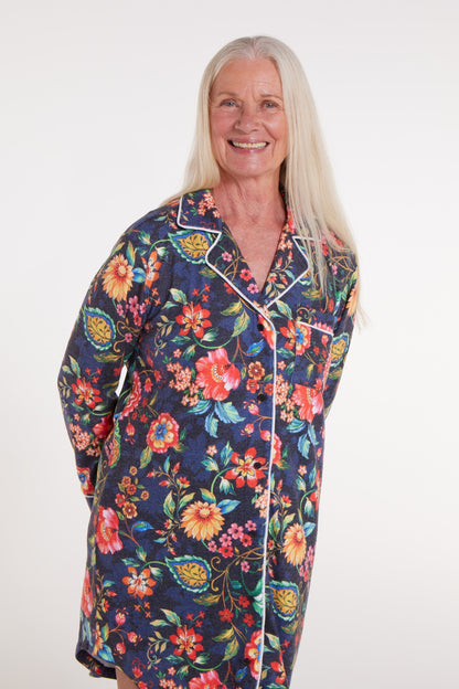 Cecilia Pajama Magnetic Dress in Blue Floral