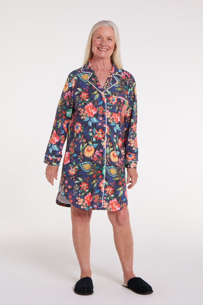Cecilia Pajama Magnetic Dress in Blue Floral