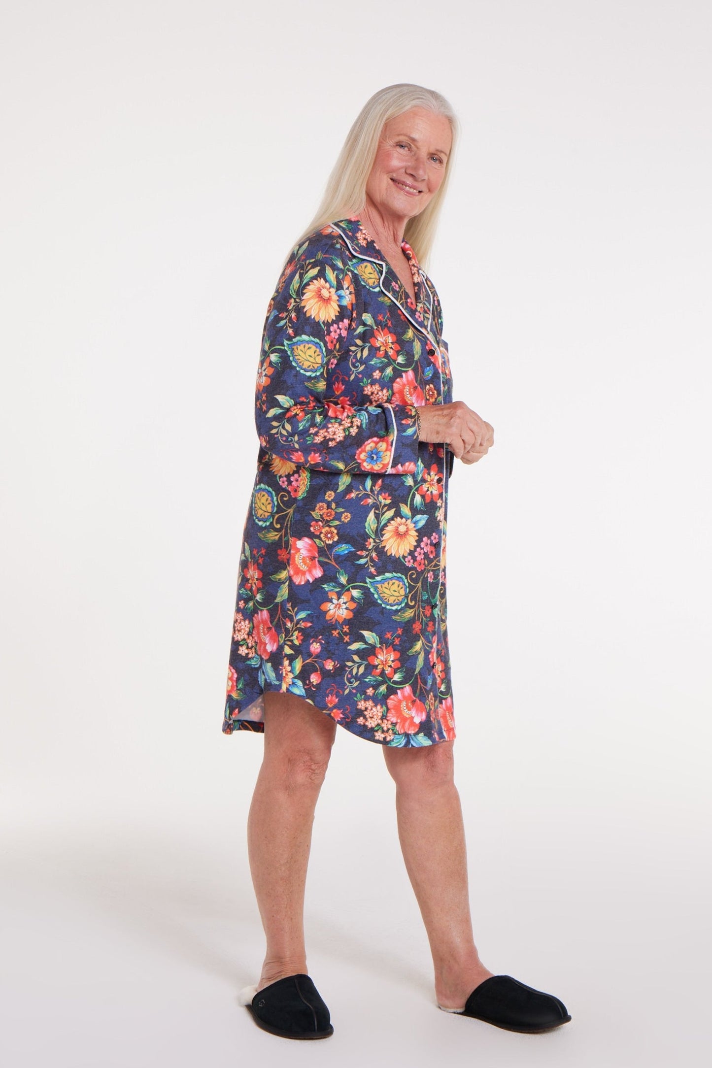 Cecilia Pajama Magnetic Dress in Blue Floral