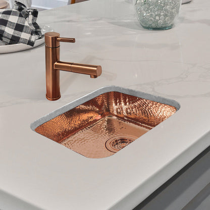 Rectangular Undermount Entertainment/Prep Sink with a Hammered Texture Surface