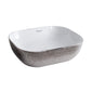 Isabella Plus Collection Rectangular Above Mount Basin with an Embossed Exterior, Smooth Interior, and Center Drain