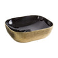Isabella Plus Collection Rectangular Above Mount Basin with an Embossed Exterior, Smooth Interior, and Center Drain