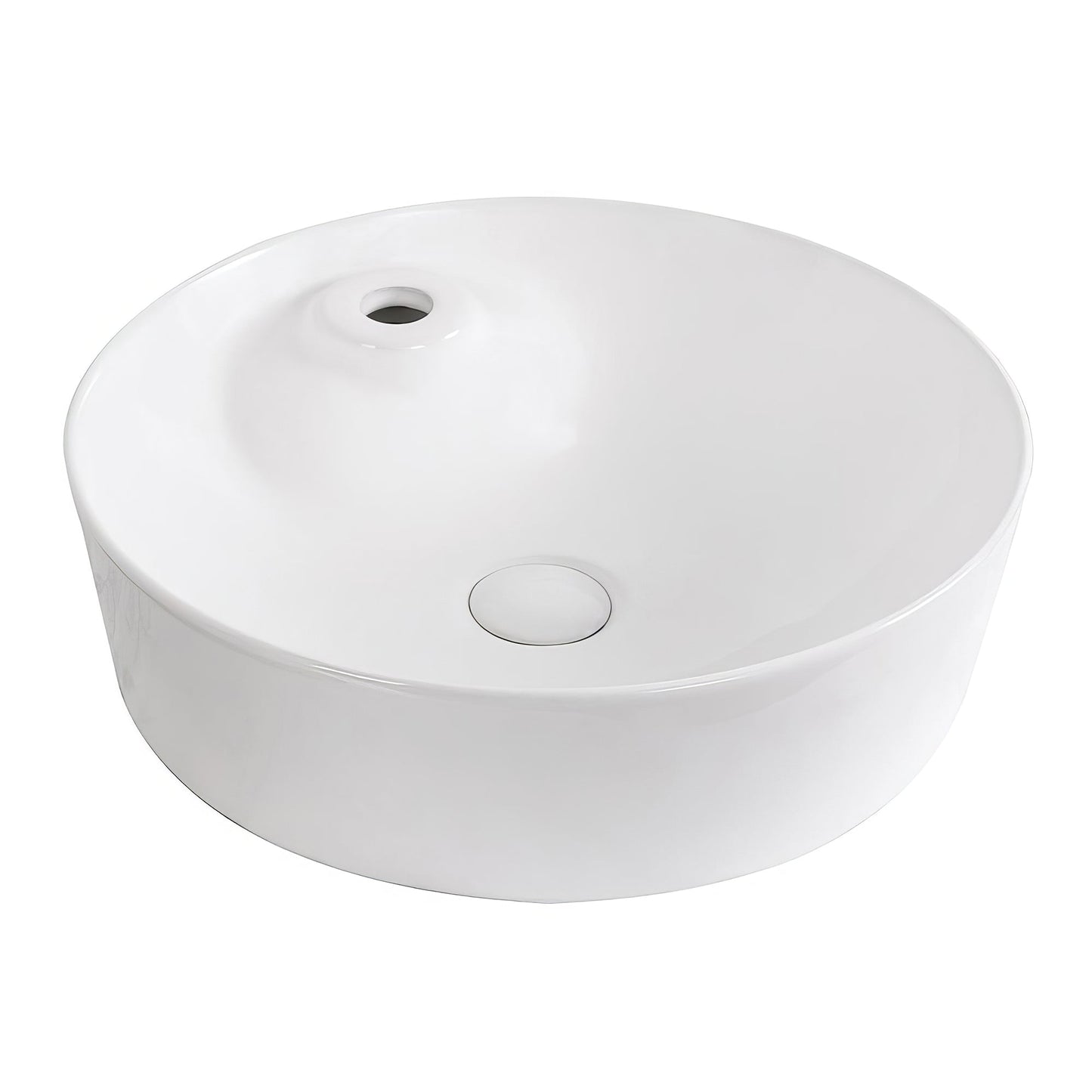 Isabella Plus Collection Round Above Mount Basin with Single Faucet Hole and Center Drain