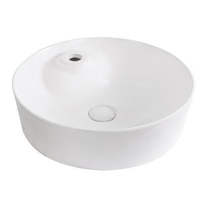Isabella Plus Collection Round Above Mount Basin with Single Faucet Hole and Center Drain