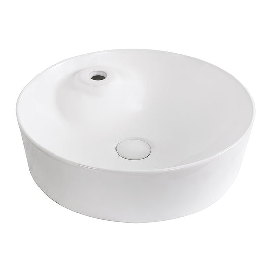 Isabella Plus Collection Round Above Mount Basin with Single Faucet Hole and Center Drain