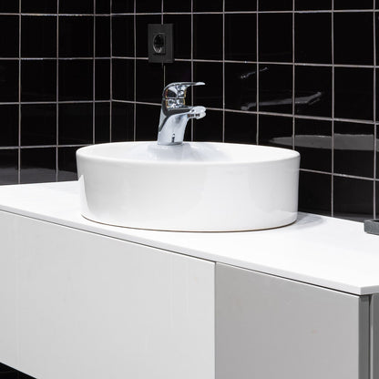 Isabella Plus Collection Round Above Mount Basin with Single Faucet Hole and Center Drain