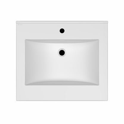 25" Countertop Vanity Sink with Integrated Rectangular Bowl