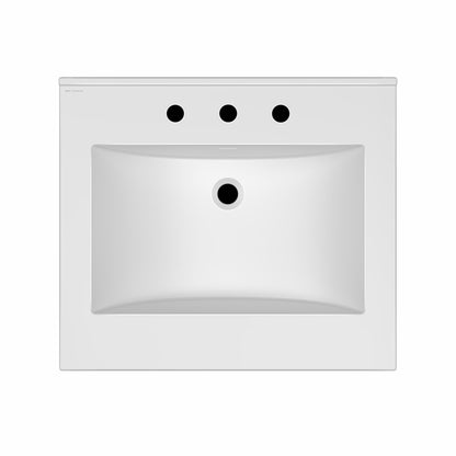 25" Countertop Vanity Sink with Integrated Rectangular Bowl