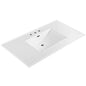 43" Countertop Vanity Sink with Integrated Rectangular Bowl, Single Faucet Drilling and Overflow