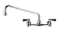 Wall Mount Utility Faucet with Extended Swivel Spout and Lever Handles