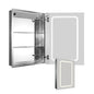 Medicinehaus Recessed Single Mirrored Door Medicine Cabinet with Outlet and LED Power Dimmer for Light