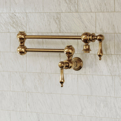 Vintage III Plus  Wall Mount Retractable Swing Spout Pot Filler with Cross Handles