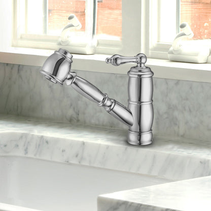 Vintage III Plus single hole, single lever faucet with a pull-out spray head