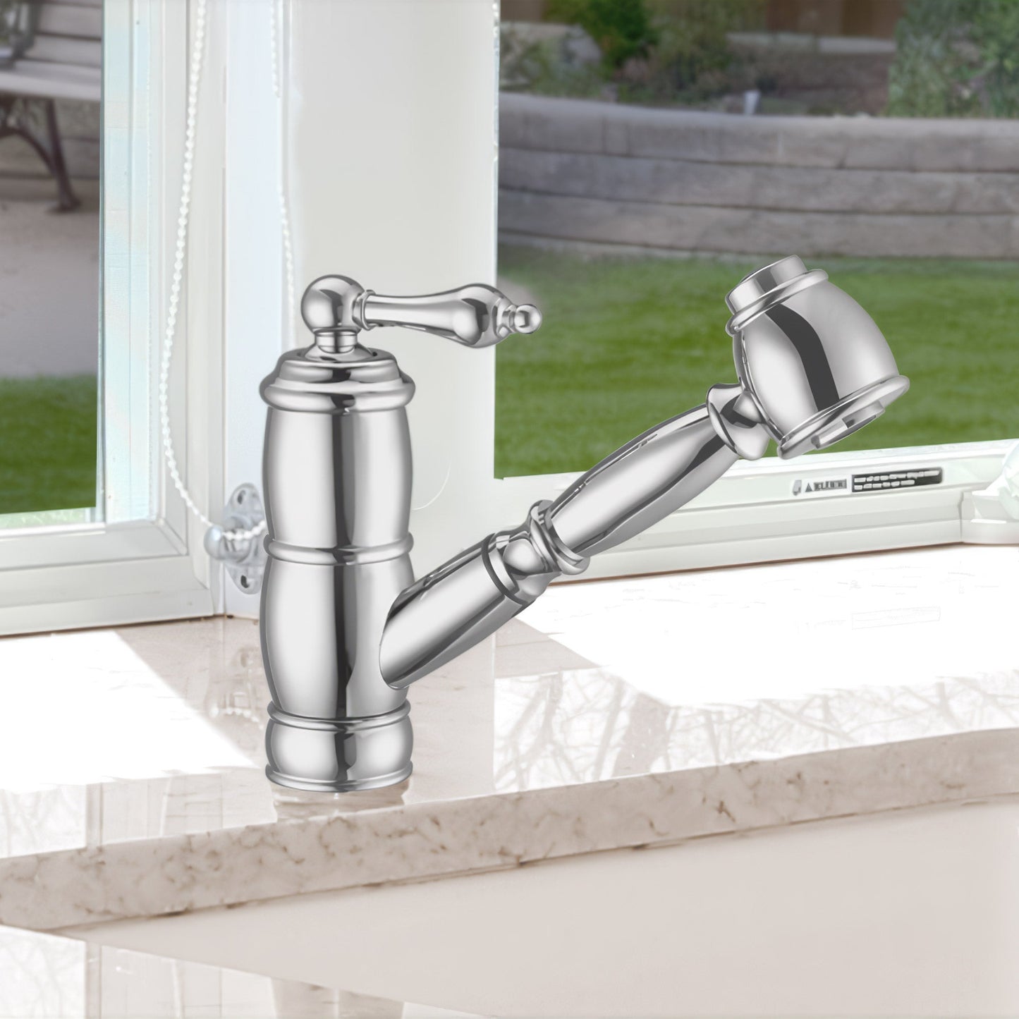 Vintage III Plus single hole, single lever faucet with a pull-out spray head