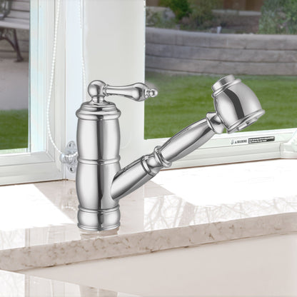 Vintage III Plus single hole, single lever faucet with a pull-out spray head