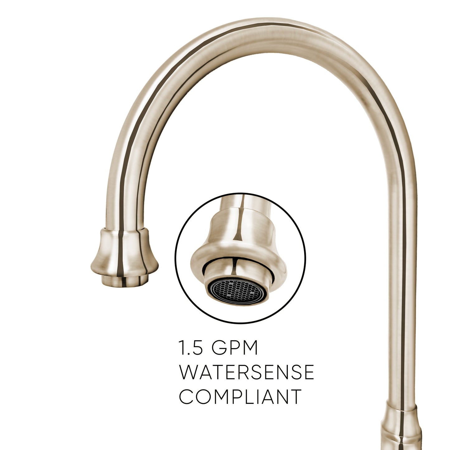Vintage III Plus Wall Mount Faucet with a  Long Gooseneck Swivel Spout, Cross Handles and Solid Brass Side Spray