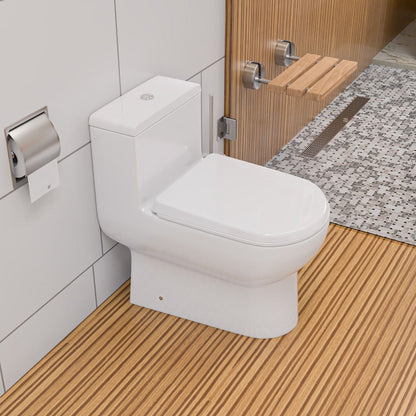 Magic Flush Eco-Friendly One Piece Toilet with a Siphonic Action Dual Flush System,  Elongated Bowl, 1.6/1.1 GPF and WaterSense Certified