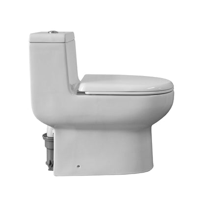 Magic Flush Eco-Friendly One Piece Toilet with a Siphonic Action Dual Flush System,  Elongated Bowl, 1.6/1.1 GPF and WaterSense Certified