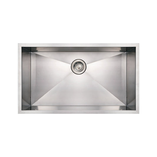 Noah's Collection Brushed Stainless Steel Commercial Single Bowl Undermount Sink